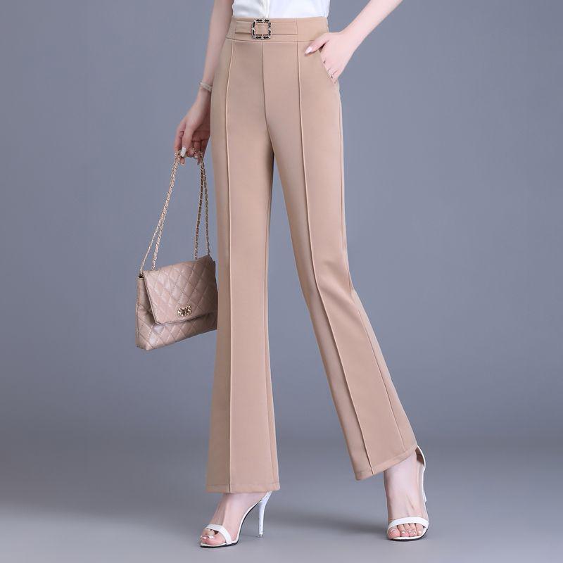 Women's Versatile Micro-Flare Pants - Comfortable High-Waisted, Slimming Wide-Leg for Spring/Summer