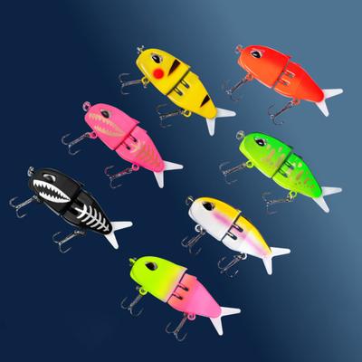 6CM/6.5G Multi-Jointed Fishing Lure with Double Hooks Realistic 2-Section Swimbait Plastic Artificial Bait Freshwater Saltwater Bass Trout