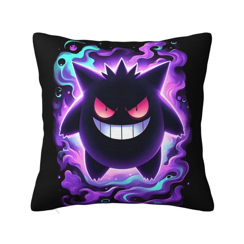 Custom Monster Ghost Gengar Pillow Case 45x45cm Anime Cartoon Chair Cushion Cover Square Pillowcase
