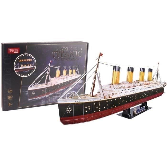 Puzzle 3D lumineux - Bateau Titanic - Jeu de construction - EXPLORA - 266 pièces - Dès 8 ans