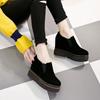 Fashion 10CM Microfiber Platform Wedge Sneaker Women Shoes Hidden Heels Black Women Loafers Autumn Spring Winter Retro Plush Warm Boots