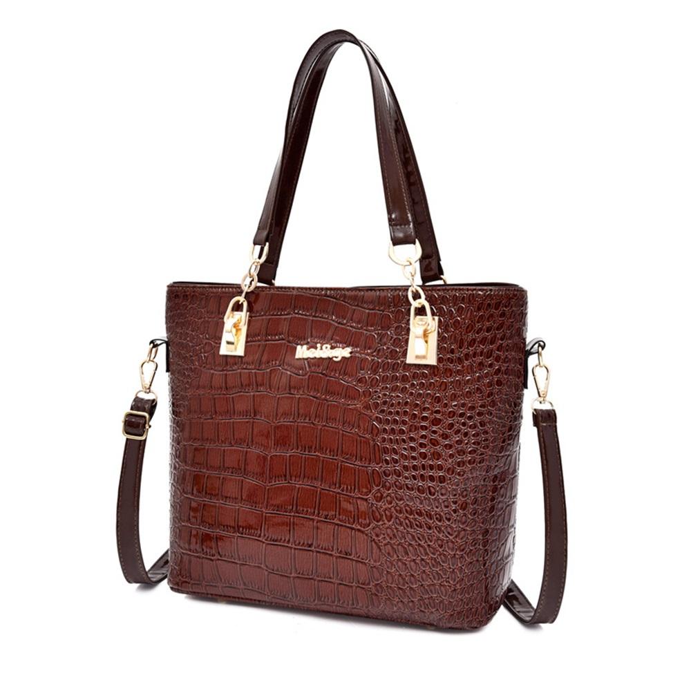 Shoulder bag for women, retro large-capacity crocodile pattern mother-in-law bag six-piece set