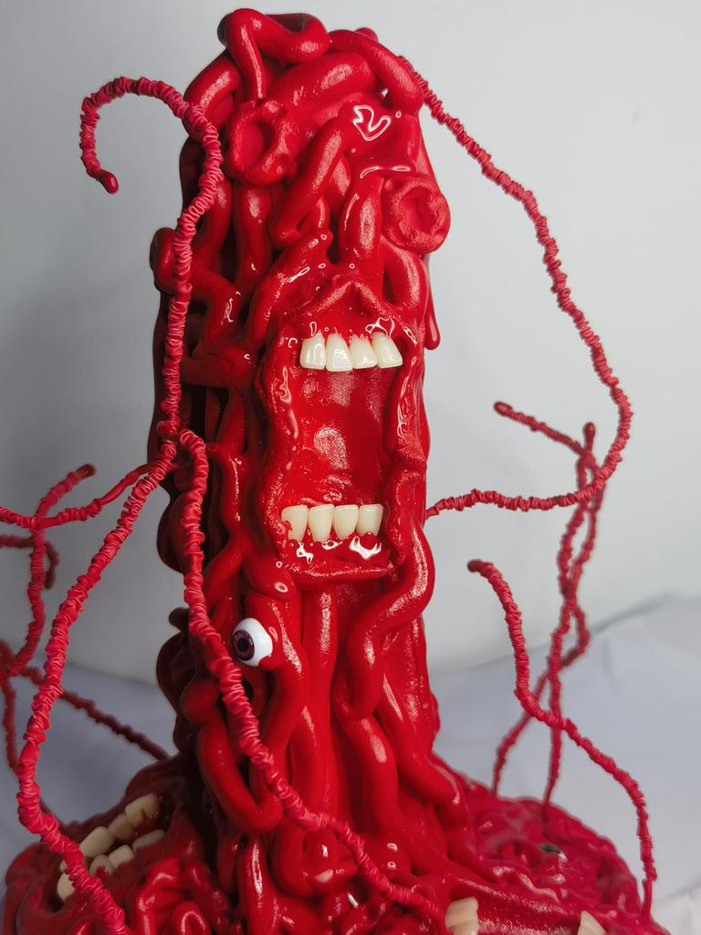 AIEK 1/12 Scale Genbu Machine Girl Head, Weapon, Otherworldly Tool, Bizarre Tentacles, Handmade Resin Painted, DIY Magical Modification, Base