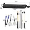 Comprehensive Drummers Set Drumsticks Set Assorted Brushes Mallets Bamboo Rods and Oxford Waterproof Bag Easy Carrying