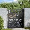 Black Garden Gate 105X106 Cm Lightweight Steel Construction