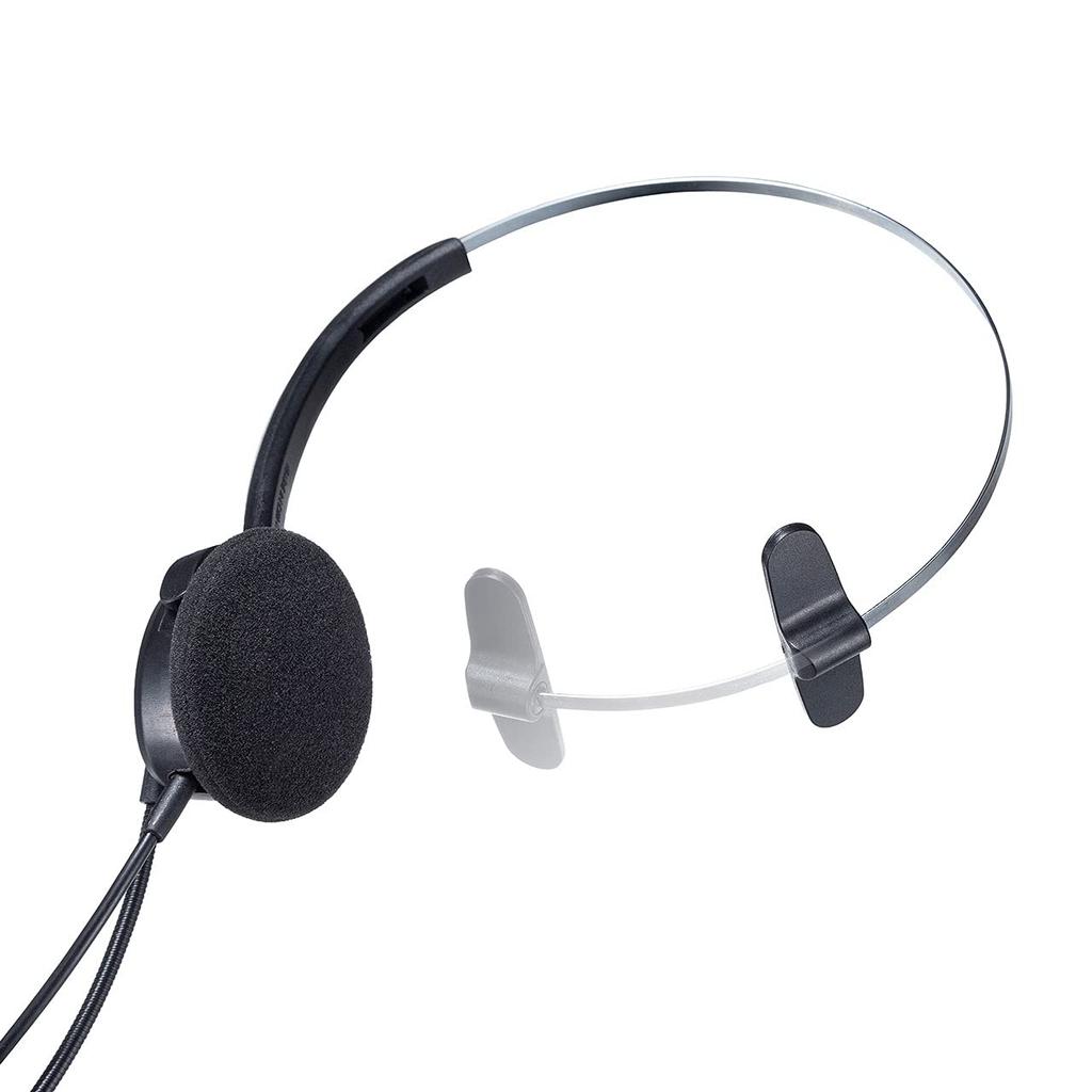 Sanwa Supply USB Single Compatible with and Headset, Ear, Wired, Bidirectional, Lightweight, Skype, Zoom, Teams, MM-HSU12BK