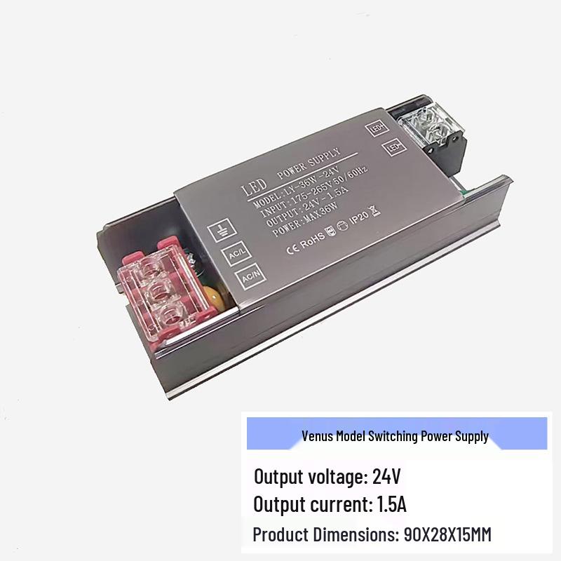 Silent LED 220-to-12 Converter: Low Voltage Linear Light Transformer & Controller for Light Strips.