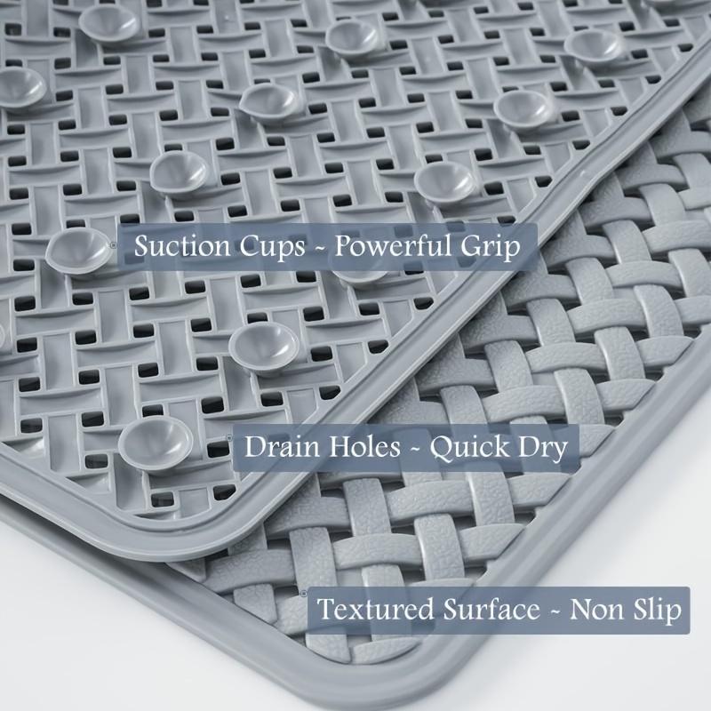 1pc Bathtub Mat, Non Slip with Suction Cups and Drain Holes, Machine Washable Shower Mat, Anti-Slip Bath Mat for Bathroom Bathtub