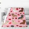 Dachshund Dog Blankets Soft Warm Flannel Throw Blanket Plush for Bed Living Room Picnic Travel Home Sofa