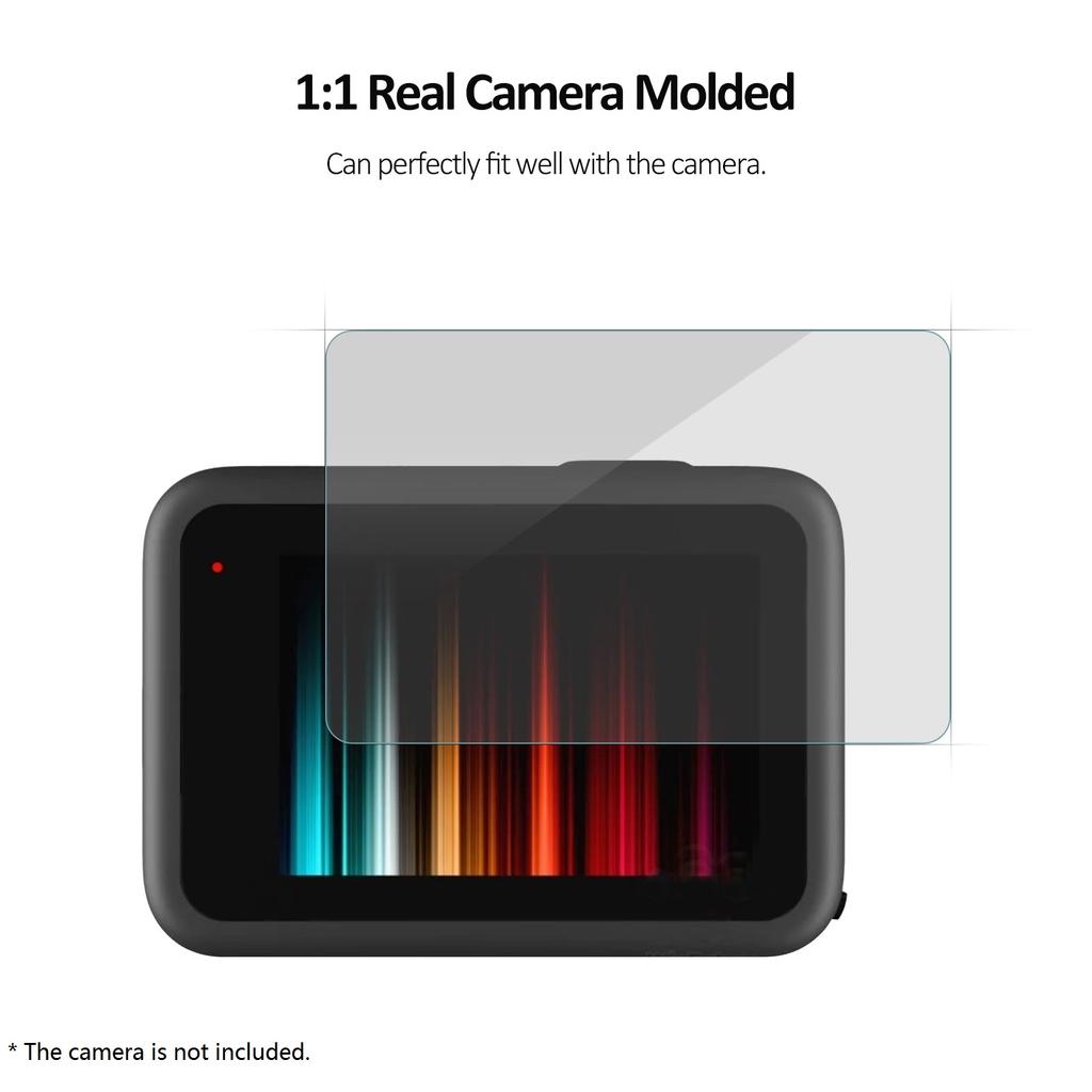 Zestaw 3 sztuk ochraniaczy ekranu kamery sportowej 1 ochraniacz obiektywu ze szkła hartowanego + 1 ochraniacz ekranu przedniego + 1 tylny