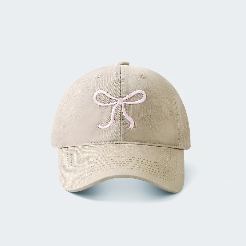

Летняя шляпа женская Xiaoqing с бантом бейсболка однотонная универсальная уличная с изогнутым козырьком регулируемая кепка