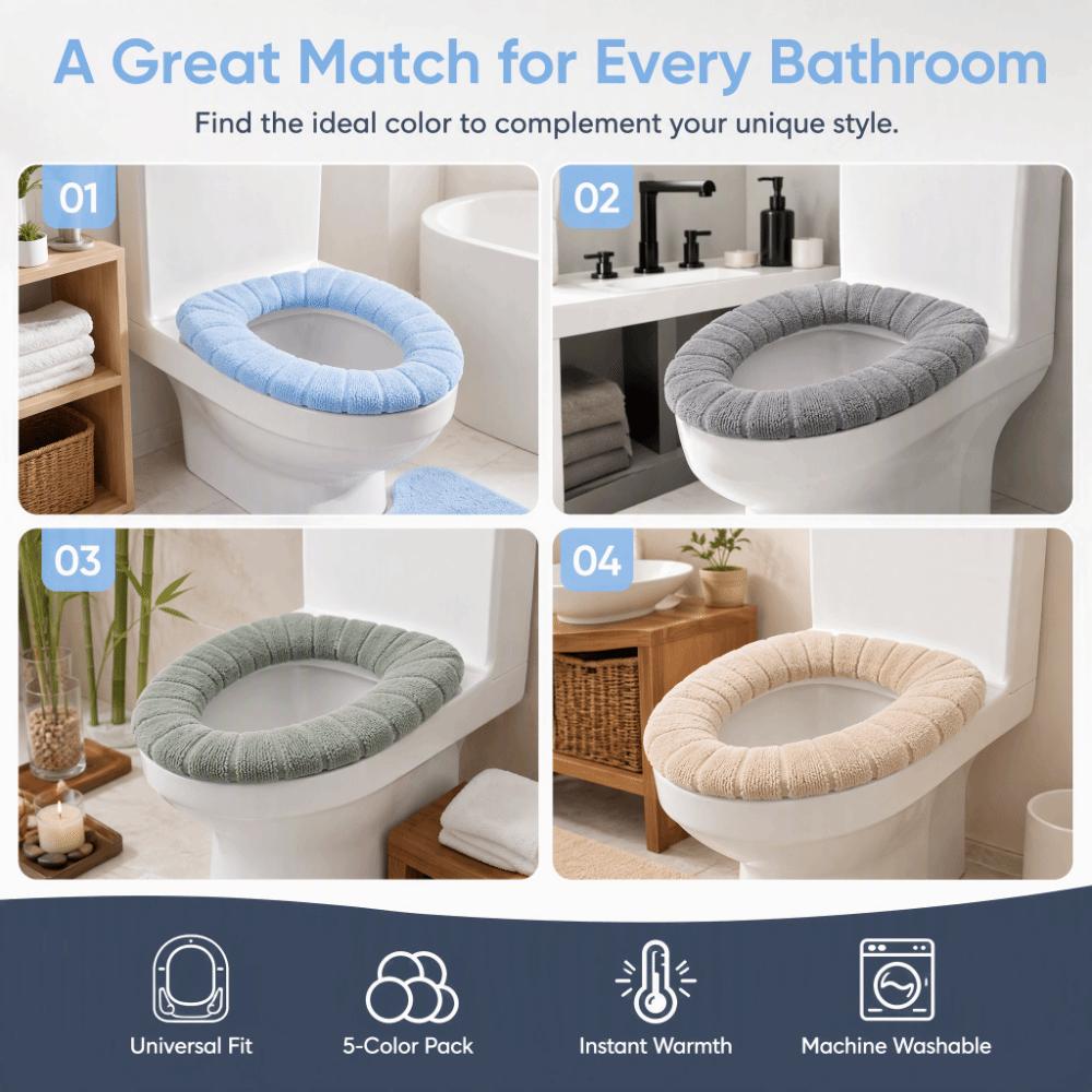 5 Pack 5 Color Combinations Toilet Seat Cover Thickened Material Toilet Seat Pad  RV Toilet