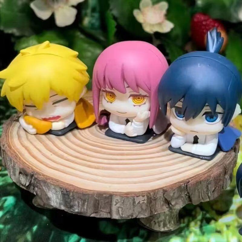 1inch Cute Chainsaw Man Action Figurine Mini Denji Power Makima Sleep Statues Aki Hayakawa Pochita Anime Figure Home Decorations