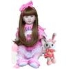 BZDOLL 60 CM 24inch Reborn Doll Soft Vinyl Baby for Girl Cloth Body Princess Toddler Long Hair Bebe Lovely Kid Birthday Gift