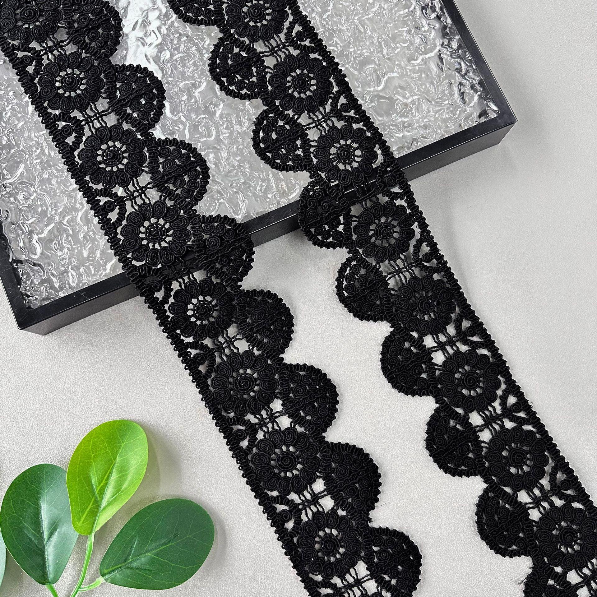 

6,5 см Ретро Крючком Штрих-код Одежда Домашний Текстиль Ручная Работа Лолита Водорастворимое Кружево Отделка Аксессуары TCM01 black one size