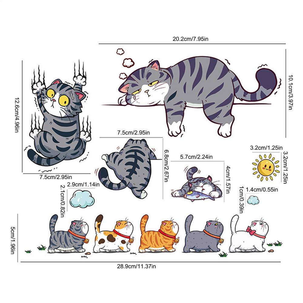 Funny Pet Cat Car Sticker Cat Scratch Car Decal Cute Lazy Cats Humor Bumper Decal Self-Adhesive Car Decoration Cat Theme Sticker