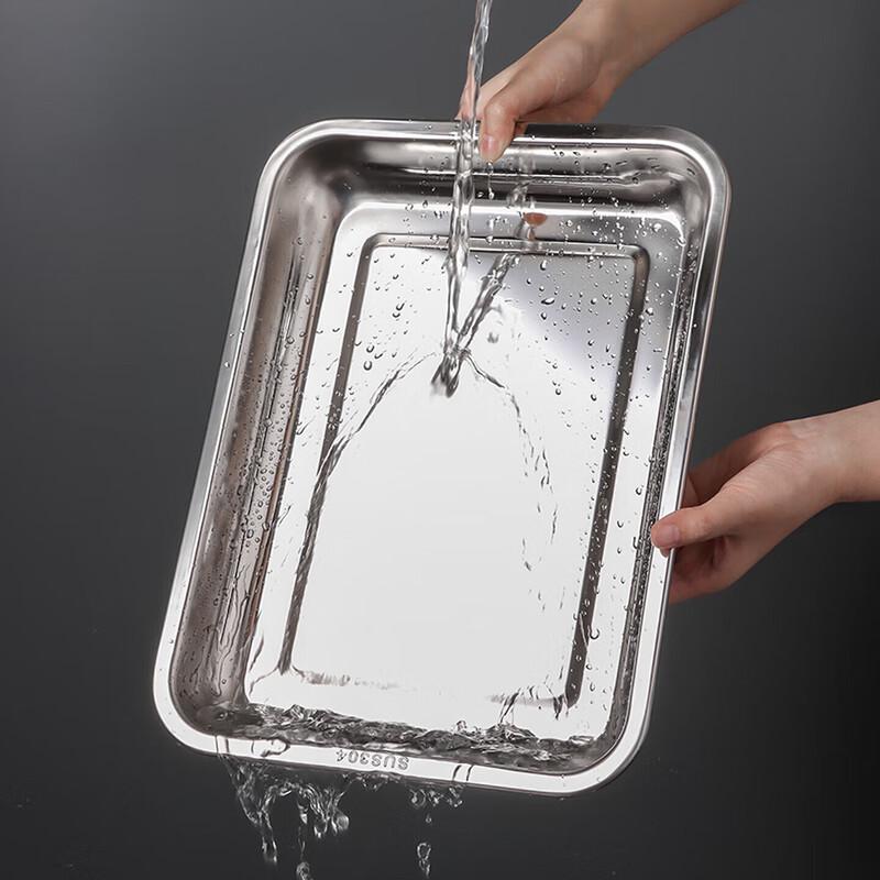BJ 304 Stainless Steel Rectangular Deep Serving Tray