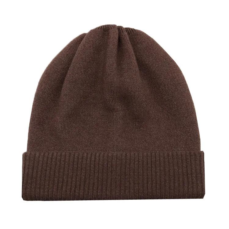 Winter Rolled Edges Beanies Hats For Women Men Casual Warm Knitted Hat Unisex Soft Bonnet Skullies Hip-Hop Caps Female Ski Cap