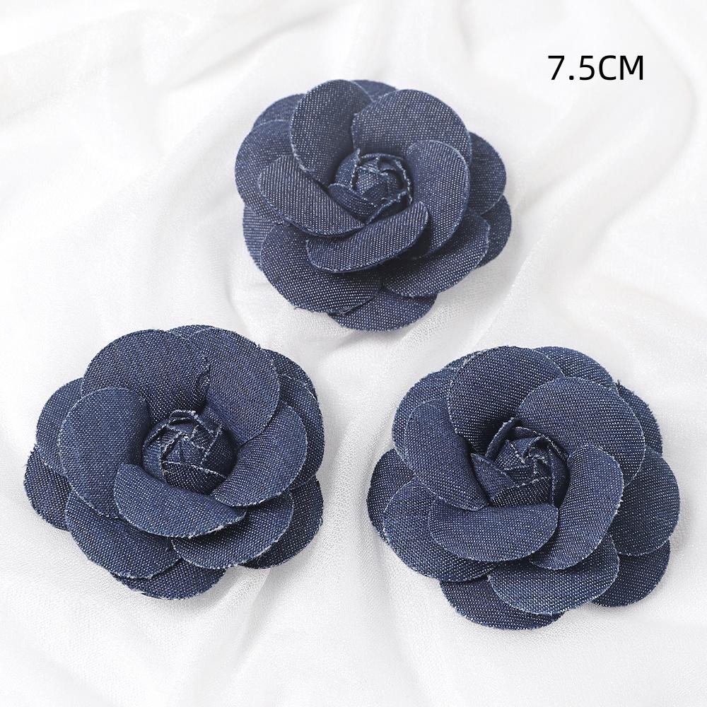 3/5PCS Blue Artificial Flowers Heads Fake Flowers Wedding Decoration Bride DIY Clothes Headwear Accessory Craft Gifts Ornament