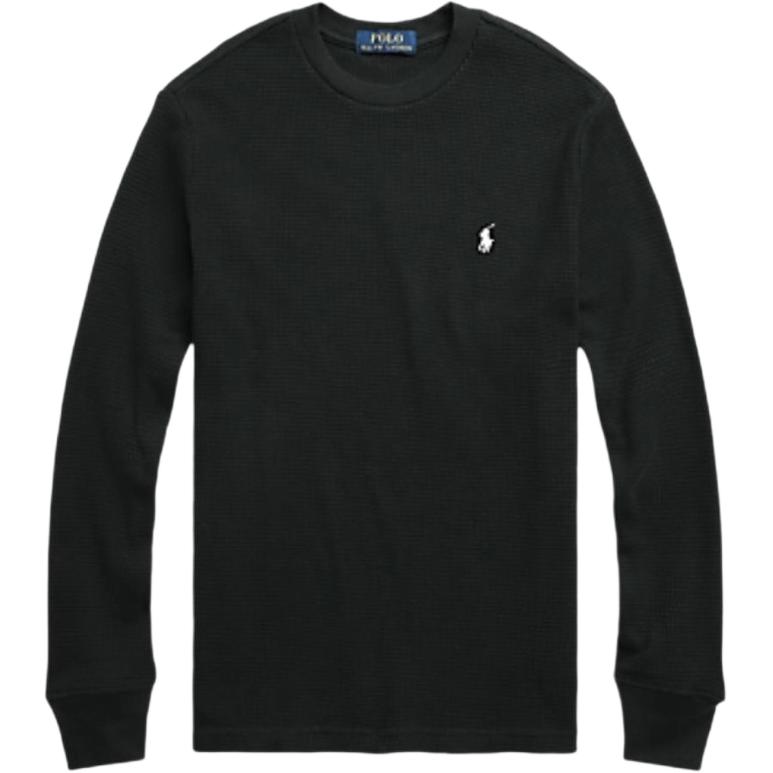 Polo Ralph Lauren Small Pony Logo Embroidered Waffle Crew Neck Long Sleeve Sweatshirt Men Sweatshirt 710767967-004