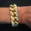 Alloy Iced Out 20mm Bling Bling Cool Diamond Cuban Link Chain Silver Rose Gold Fashion Women and Men Jewelry Bracelet