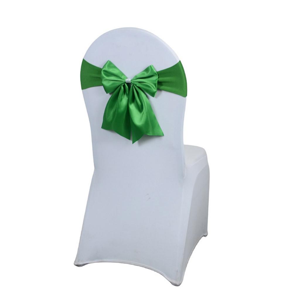 

Chair Bow Ties Elegant Satin Chair Sashes Event Chair Straps Multifunctional For Events Wedding зелений