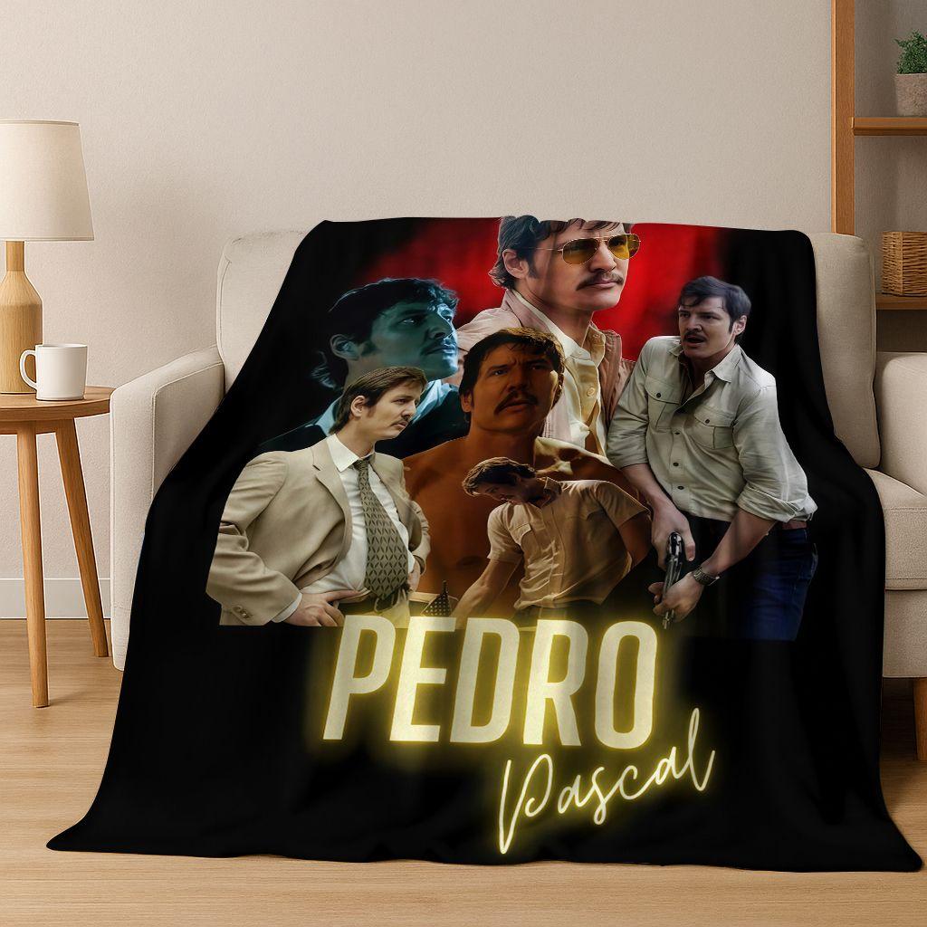 2025 Neue Pedro Pascal Schauspieler Star Kunst Flanelldecke, Gemütliche Weiche Überwurfdecke für Zuhause Schlafzimmer Bett Sofa Picknick Abdeckung Kinder Geschenk