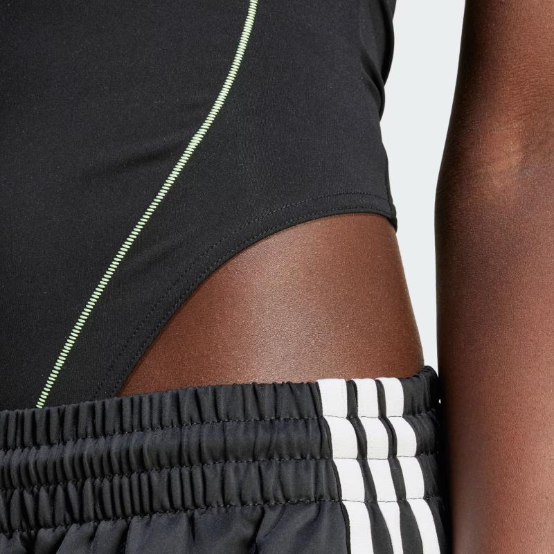 Adidas Originals Ärmelloser Body Buchstabenprint Stehkragen Slim Fit Sport-Jumpsuit Damen Body Schwarz IT9712