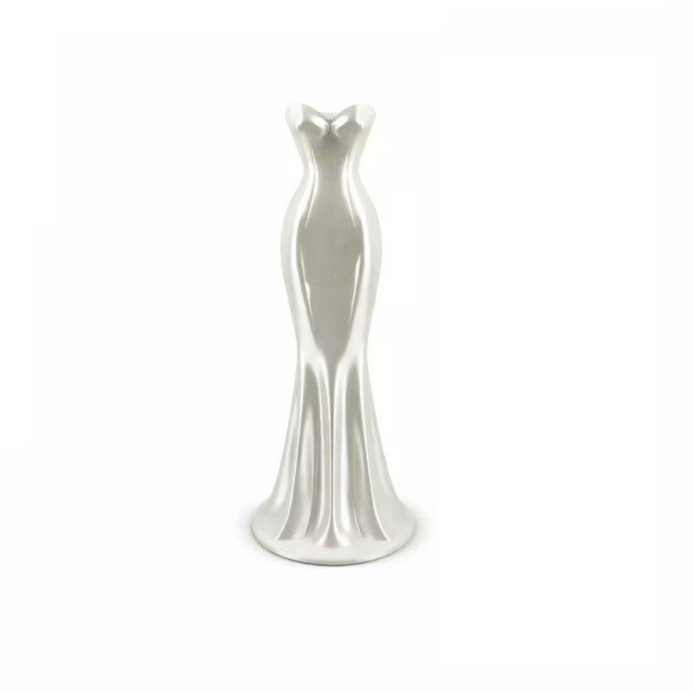 

Gown-Shaped 3D Printed Flower Vases Twisted Design Decorative Vase Office Tabletop Ornaments белый