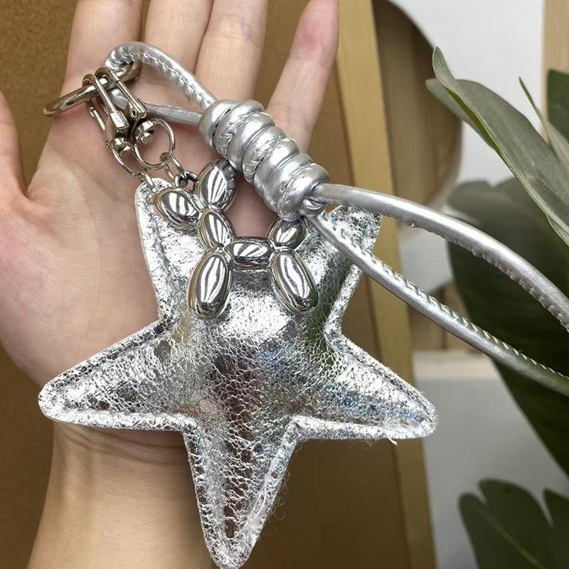 

Yogodlns Faux Leather Star Shaped Mini Backpack Hanging Handbag Pendant Bag Pendant Bags Accessories one size срібний