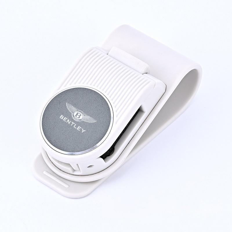 Car Logo Sun Visor Glasses Holder Clip Organizer Accessories For New Bentley Flying Spur Continental GT Bentayga Mulsanne TH0