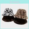 Plush Leopard Print Fisherman Hat With Warmth And Windproof For Winter Fashion