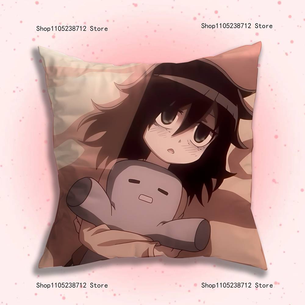W-Watamote Tomoko Kuroki Anime Kissenbezug Milbendichter Kissenbezug Versteckter Reißverschluss Seidiger Kurzer Plüsch Sofakissenbezug