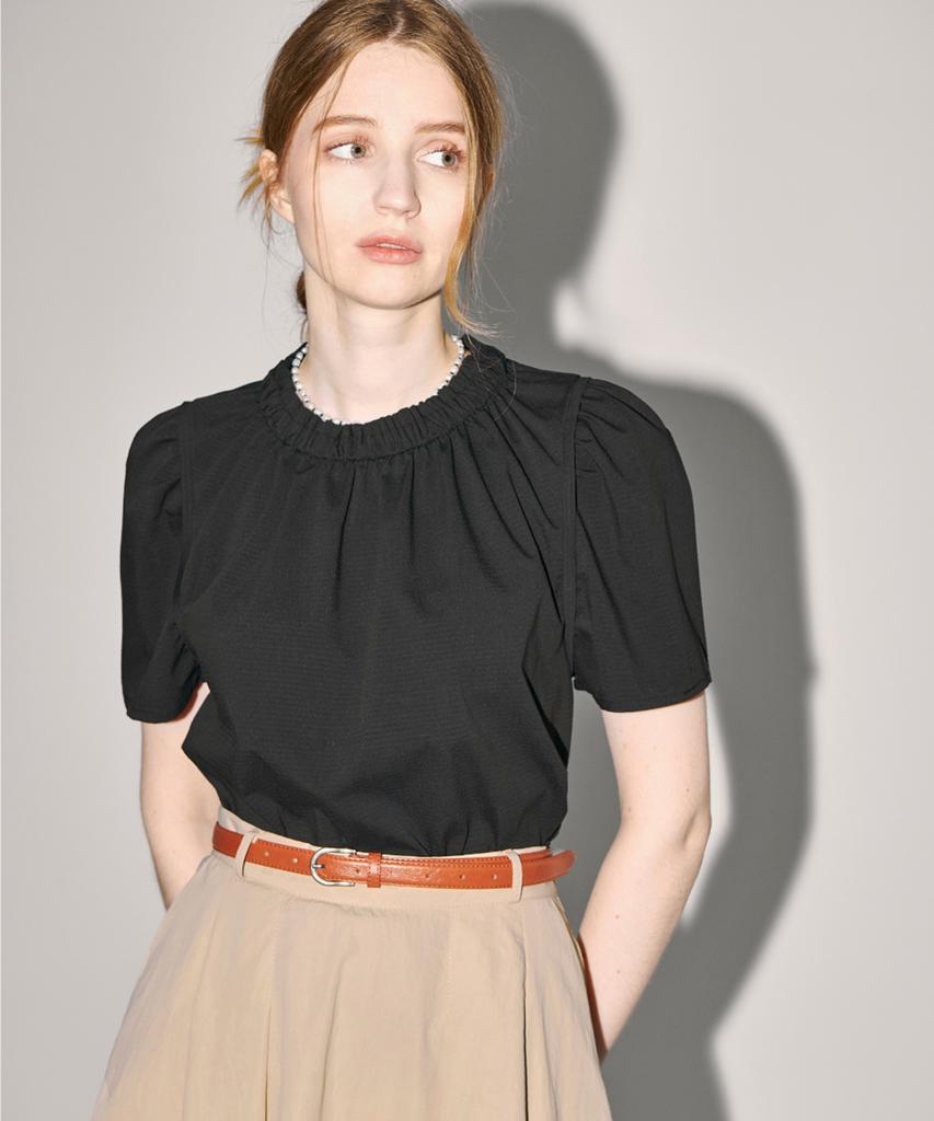 LAUTREDE MIN Jane Puff Black Summer Blouse