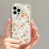 Silicone Transparent Phone Case For iPhone 11 16 13 15 Pro Max 14 12 XS X XR 7 8 Plus SE 16promax Shockproof Flower Funda Cover