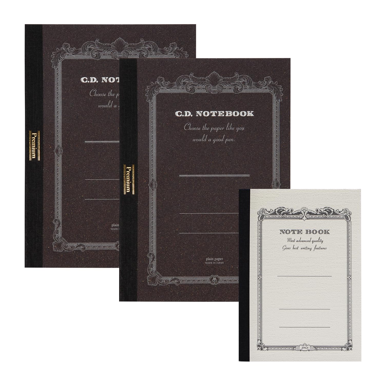 

Apica Premium CD CDS90W CDs Notebook, Plain, A5, (2 + CDA6, CDS09T) чёрный