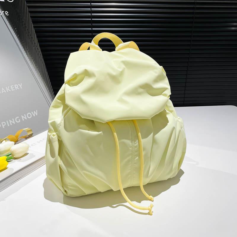 Solid Color Nylon Large Capacity Backpack For Women Travel And Daily Use