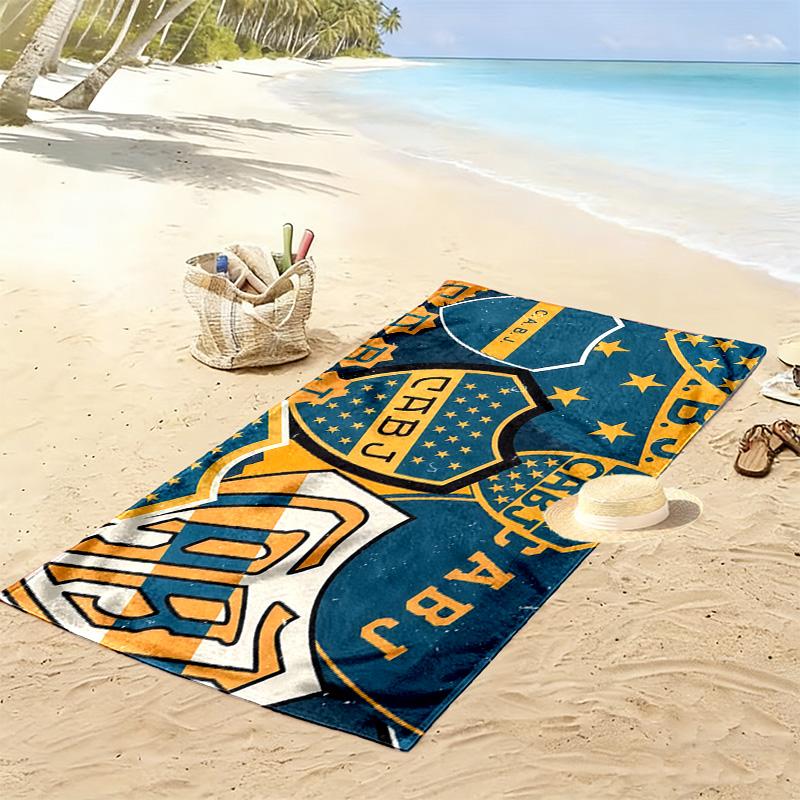 Club Atletico Boca Juniors Print Beach Towel, Large Soft Quick Dry Towel for Beach Camping Swimming