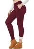Women's High Waist Yoga Pants - White Fleece, Butt Lifting, Pocket, Sports, Elastic Base Layer, Plus Velvet, Thick.
