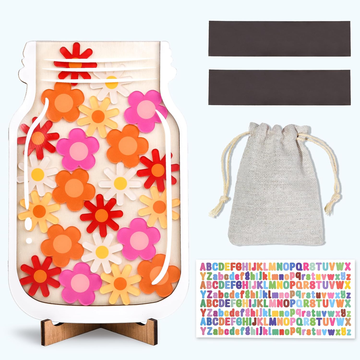 Magnetic Reward Jar for Classroom & Kids - Star Jar Incentive System, Potty Training Chart with Tokens, Behavior Management Tool, Boys & Girls Flower