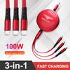 100W 3-in-1 Micro Data USB Type-C Type C Fast Charger Cable For New Bentley Flying Spur ContinentalGTBentaygaMulsanneAccessories