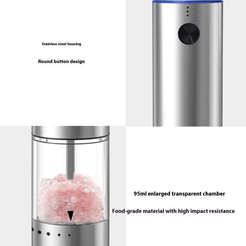 Automatic Spices Grinder With Easy Operation For Black Peppers Sea Salt Cooking Essential Rechargeable Battery
