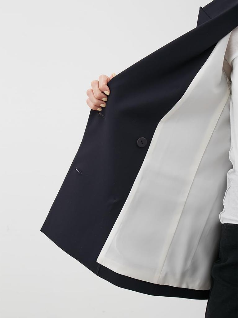 Mira Owen Gold Button Long Blazer 09WFJ254139 Women's Double-Breasted