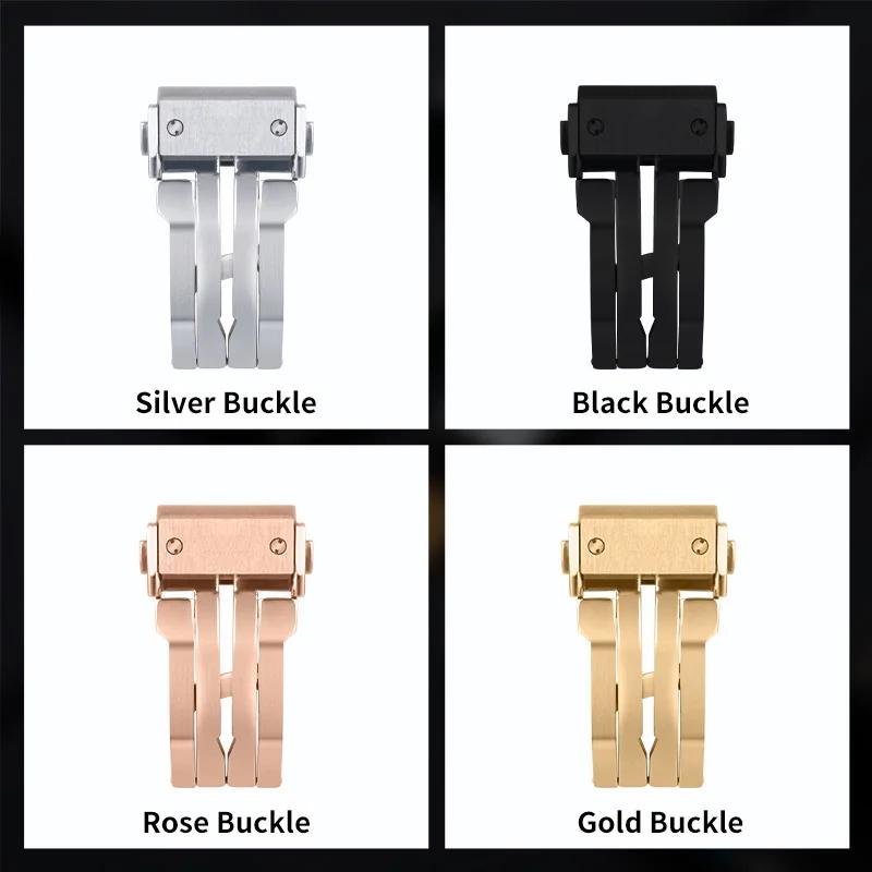 25x19mm Soft Nature Rubber Watchband Convex End For Hublot Strap For Classic Fusion Series Men Strap Fold Buckle Screwdriver