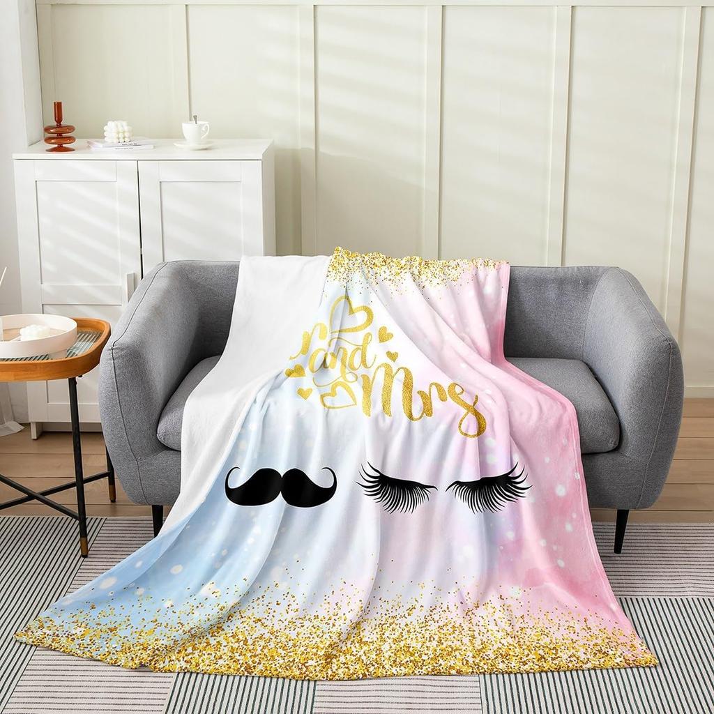 Eyelash Blanket Eyes Pattern Design Plush Throw Blanket, Modern Simple Lovely Flannel Fleece Blanket for Sofa Couch Room Decor