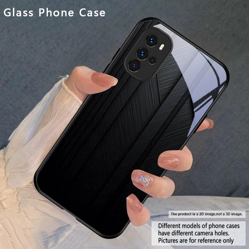 

Dark geometric texture For Motorola Moto Edge 20 Lite 30 Pro 40 Neo 50 Ultra G14 G22 G24 Power 34 G35 X30 Pro Glass Phone Case Motorola Edge 20 Pro