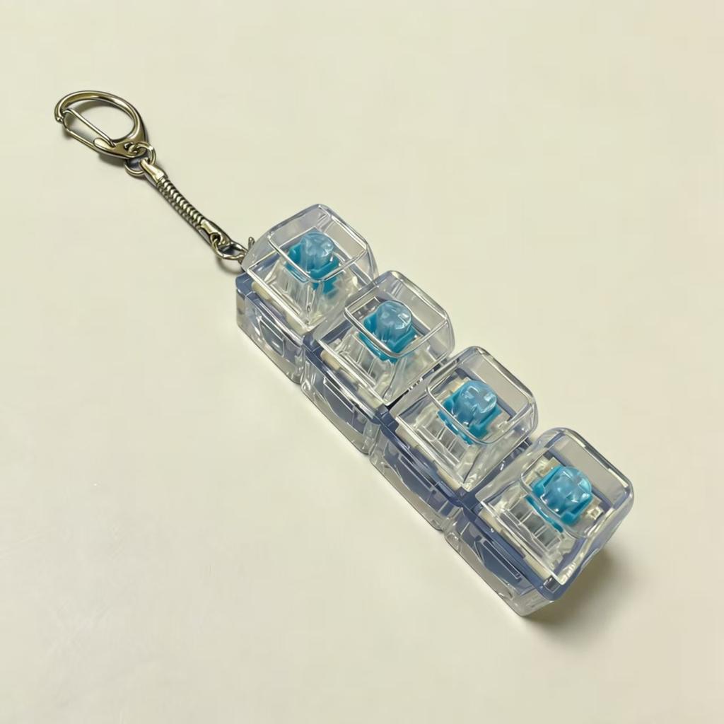 Beleuchtet LED Tastatur Schlüsselanhänger Fidget Spielzeug Clicker Sensorisches Spielzeug Stressabbau für Tastatur Schlüsselanhänger Fidget Gadget für Erwachsene Spielzeug