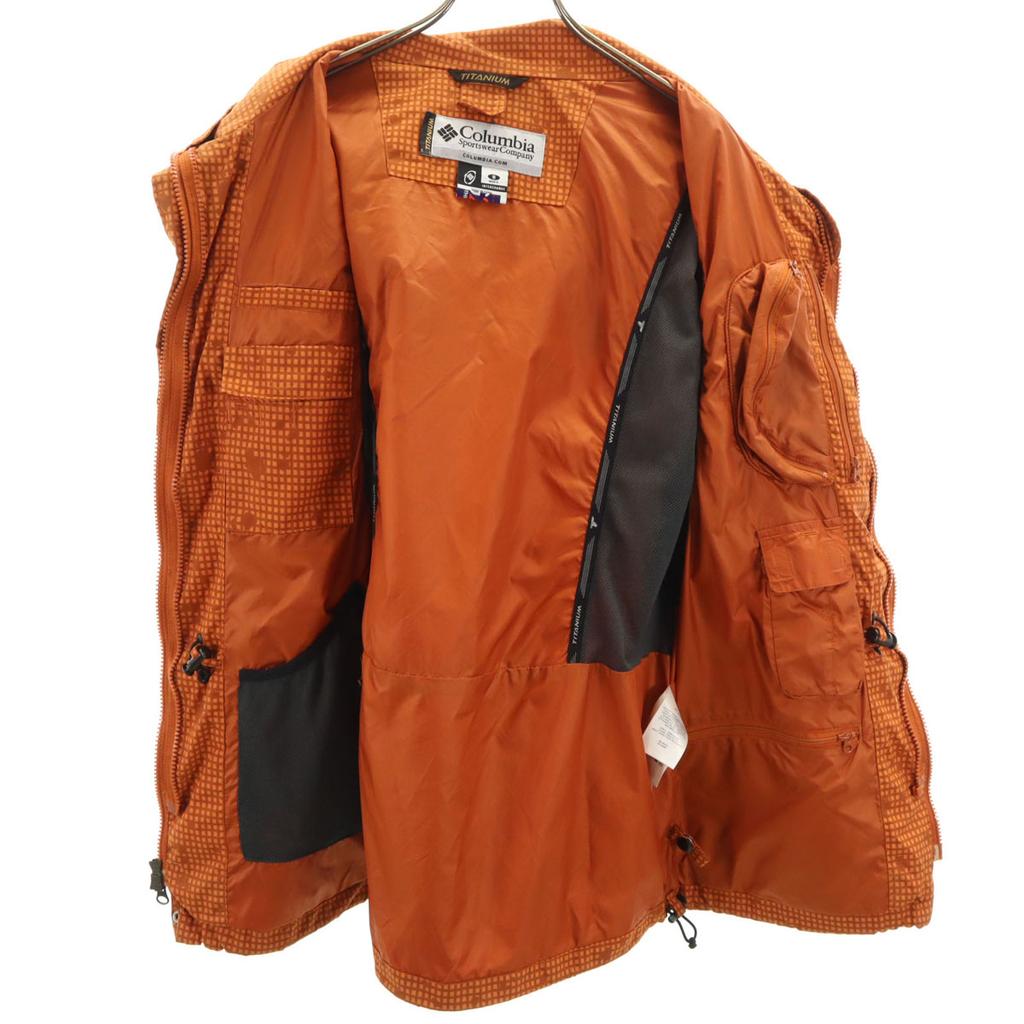 Columbia Check Pattern Banego Creek Jacket S Orange Outdoors Men's Used
