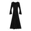 Black Slim-Fit Knitted Long-Sleeve Dress - Women's Spring/Autumn Trend