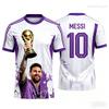T-shirt Graphique Messi Football d'Été Doux pour Homme Manches Courtes Décontracté Sportif Hauts pour Enfants Garçons Street Wear Quotidien